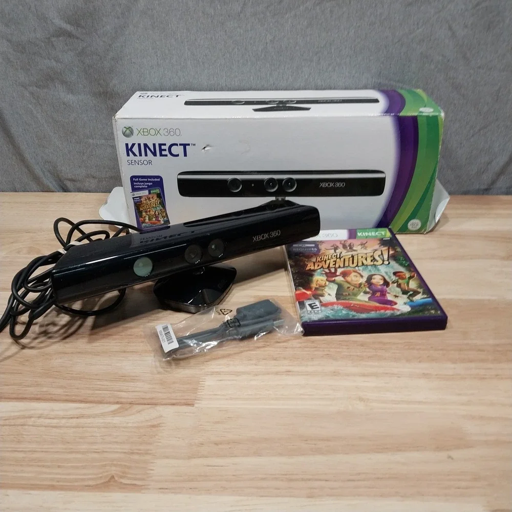 Microsoft Xbox 360 Kinect Sensor Bundle with Kinect Adventures Game Black